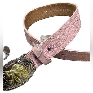 NOCONA Belt Co. Pink Leather Belt with Buckle Western Toddler